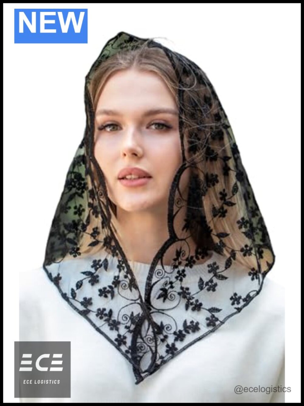 Handcraft Lace Infinity Veil Church Mantilla with Hair Combs